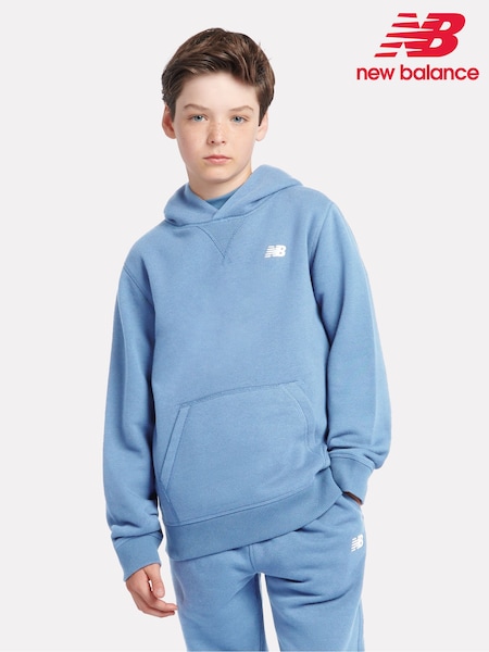 New Balance Blue Small Boys Brush Back Logo Hoodie (AD2707) | 247 QAR - 297 QAR