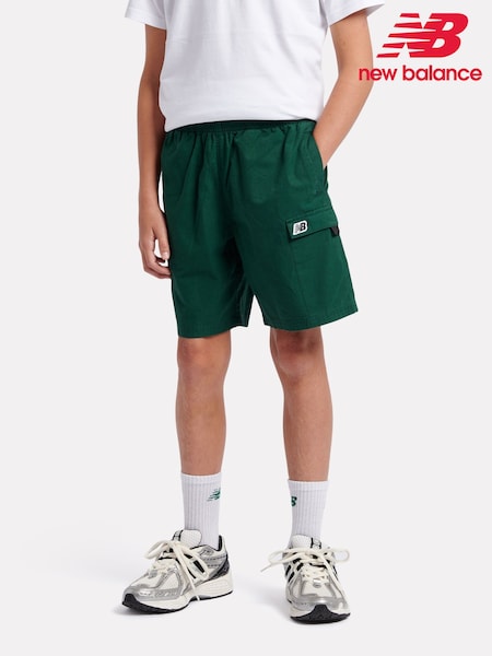 New Balance Green Boys Premium Woven 100% Cotton Shorts (AD2708) | €69 - €83