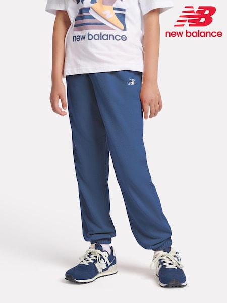 New Balance Blue Girls Small Brush Back Logo Joggers (AD2711) | €64 - €77