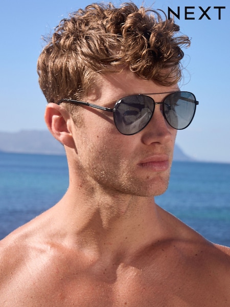 Black Tone Aviator Style Sunglasses (AD2854) | 93 SAR