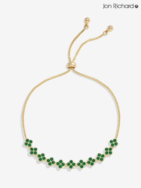 Jon Richard Gold Tone Emerald Clover Toggle Bracelet (AD2888) | €32