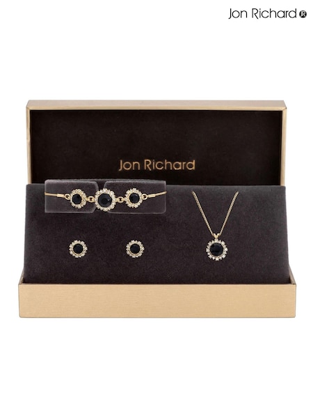 Jon Richard Gold Tone Cubic Zirconia Pendant Set - Gift Boxed (AD2927) | R$ 245
