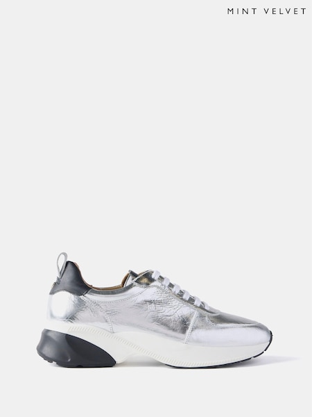Mint Velvet Alto Shine Leather Trainers (AD2962) | 168 €