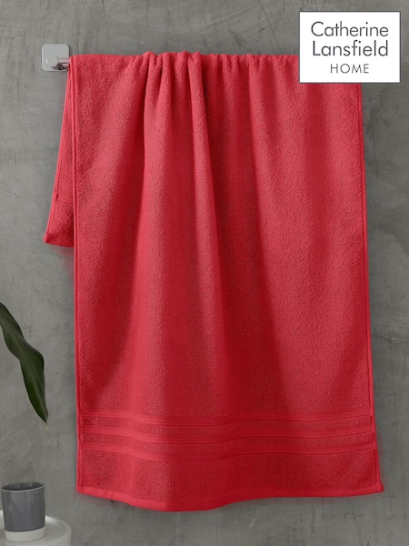 Catherine Lansfield Set of 2 Red 100% Cotton Bath Sheet Towels (AD3050) | €37