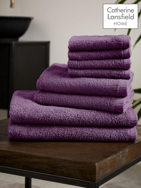 Catherine Lansfield Plum Quick Dry 100% Cotton Towel Set (AD3069) | €31