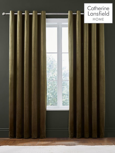 Catherine Lansfield Matt Velvet Lined Eyelet Curtains (AD3082) | 64 €