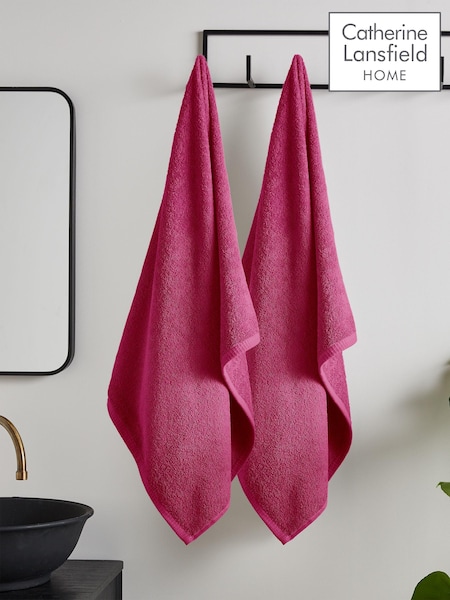 Catherine Lansfield Set of 2 100% Cotton Anti Bacterial Bath Sheet Towels (AD3330) | R$ 195