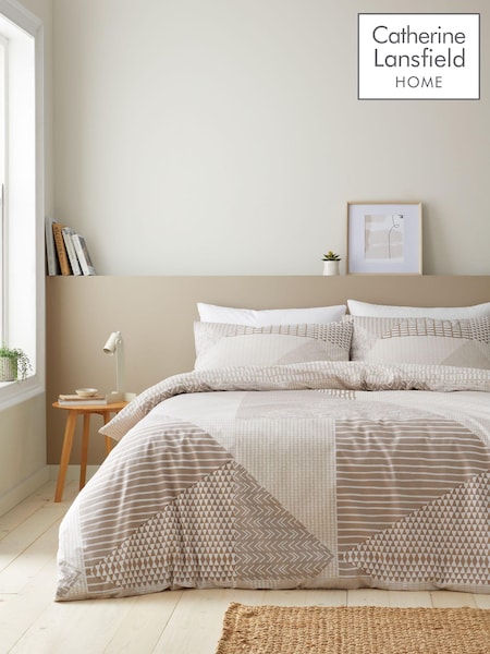 Catherine Lansfield Natural Larsson Geo Duvet Cover and Pillowcase Set (AD3332) | €24 - €40