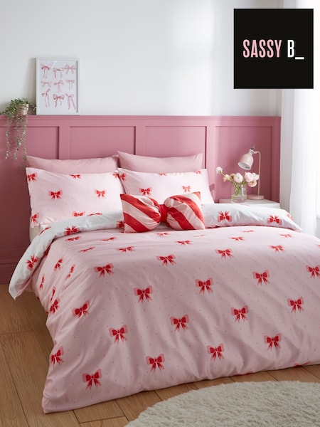 Sassy B Pink Dotty Bows So Soft Reversible Duvet Cover Set (AD3347) | €27 - €42