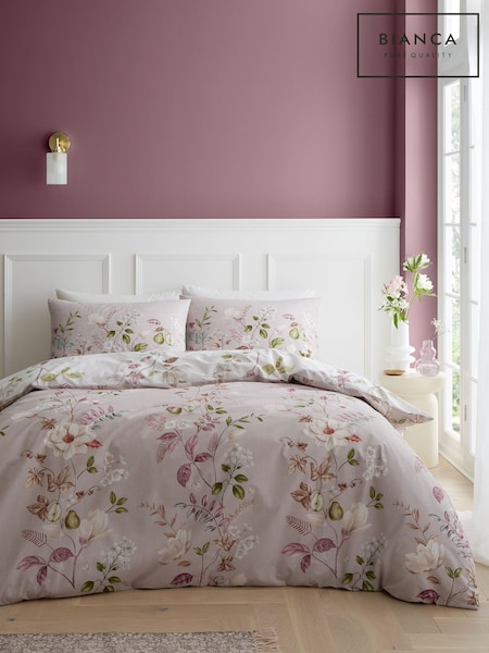 Bianca Blush Pink Francesca Floral 100% Cotton Duvet Cover Set (AD3366) | €37 - €72