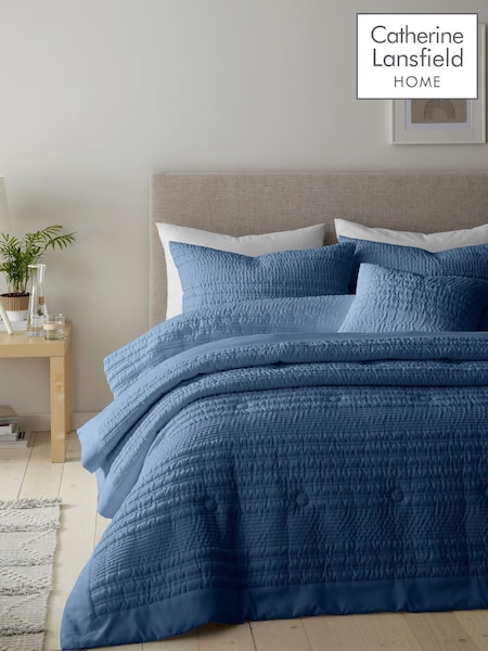 Catherine Lansfield Chambray Blue Lennon Stripe Duvet Cover Set (AD3374) | €34 - €62