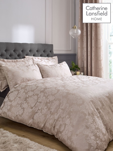 Catherine Lansfield Champagne Damask Jacquard Duvet Cover and Pillowcase Set (AD3383) | €42 - €89