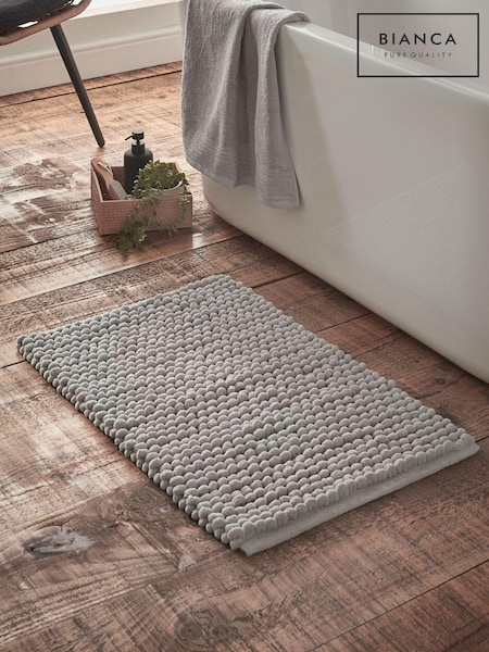 Bianca Silver Grey Aspen Bobble Bath Mat (AD3400) | €25