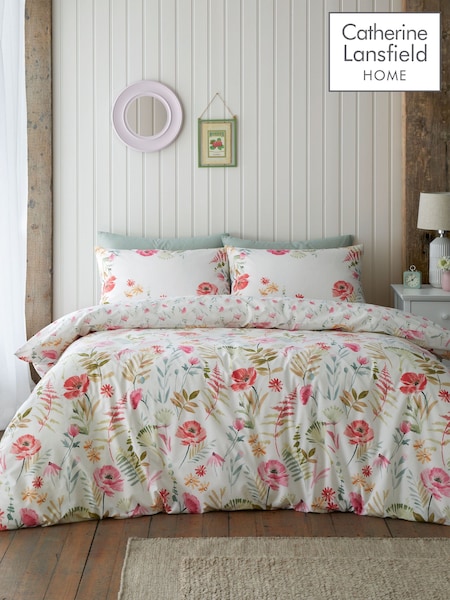 Catherine Lansfield Ella Poppy Floral Reversible Duvet Cover Set (AD3402) | €27 - €44