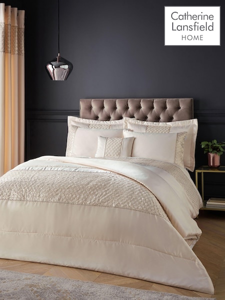 Catherine Lansfield Champagne Deco Sequin Glamour Quilted Bedspread (AD3412) | ₪453