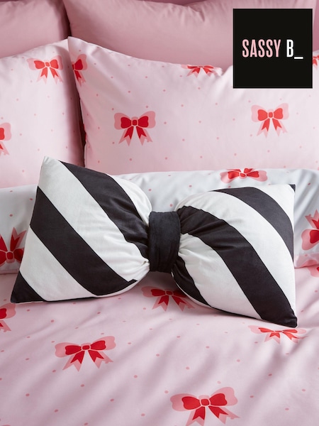 Sassy B Black/White Dotty Bows 3D Shaped Cushion (AD3429) | 961 UAH