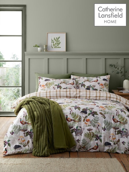 Catherine Lansfield Natural Soft Velvet Woodland Walk Duvet Cover Set (AD3430) | AED146 - AED291