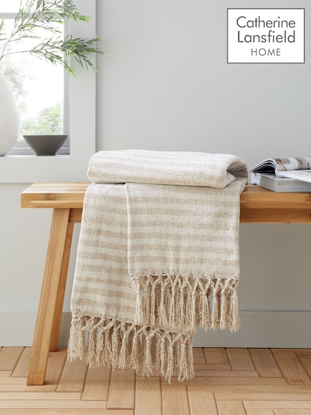 Catherine Lansfield Natural Stab Stitch Throw (AD3445) | €22