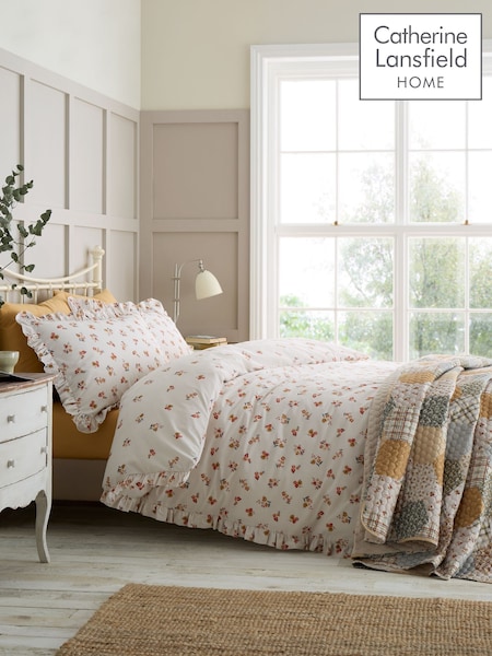 Catherine Lansfield Frill Ditsy Floral Reversible Duvet Cover Set (AD3460) | €35 - €52