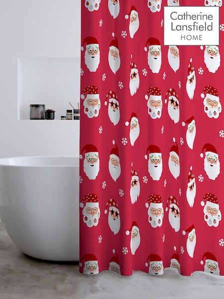 Catherine Lansfield Christmas Santa Spectacular Shower Curtain (AD3475) | R$ 160