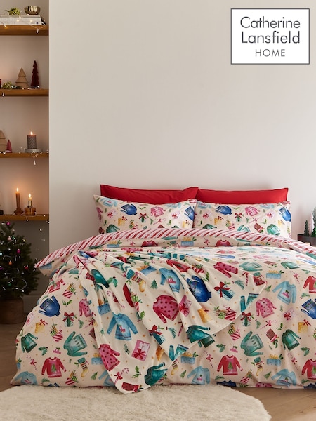 Catherine Lansfield Christmas Jolly Jumper Reversible Duvet Cover Set (AD3476) | €27 - €44