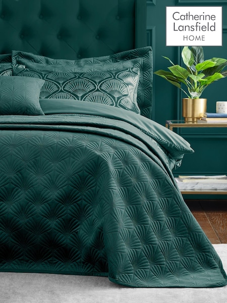 Catherine Lansfield Teal Green Art Deco Pearl Throw (AD3492) | €81