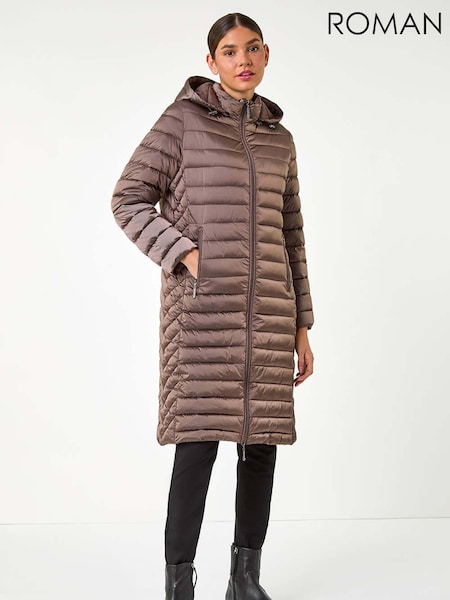 Roman Longline Hooded Padded Coat (AD3678) | 521 LEI