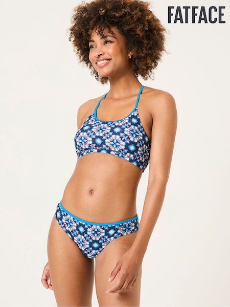 FatFace Batik Bright Blue Geo Bikini Bottoms (AD3782) | ₪126