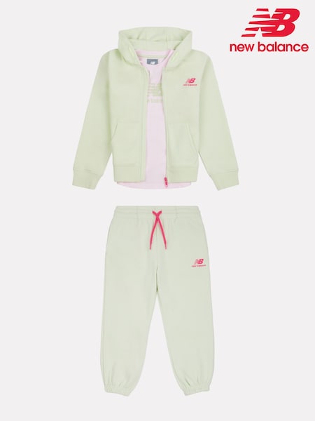 New Balance Green Baby Girls 100% Cotton Tracksuit Set (AD3786) | €80