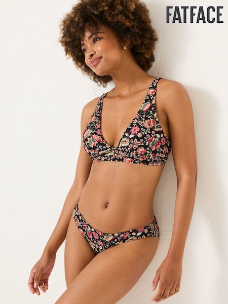 FatFace Black Historical Floral Bikini Top (AD3793) | ₪148