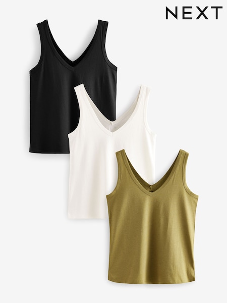 White/Black/Grey Marl Modal Slouch Vests 3 Pack (AD3843) | 114 QAR