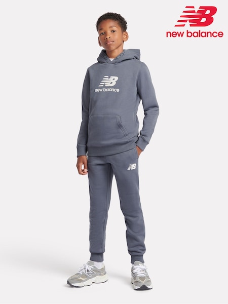 New Balance Blue Boys Brush Back Stacked Logo Hoodie Set (AD3878) | $124 - $149