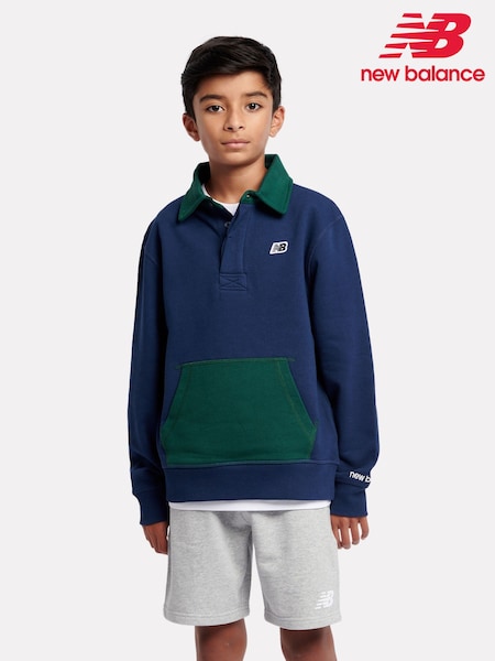 New Balance Blue Boys Premium Rugby 100% Cotton Shirt (AD3881) | kr928 - kr1 114