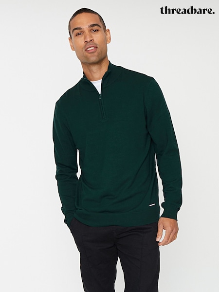 Форест Грін - Трикотажні джемпери Threadbare Funnel Quarter Zip (AD3898) | 1 442 грн