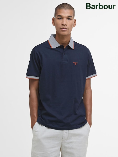 Barbour® Navy/Red Cornsay 100% Cotton Polo Shirt (AD3965) | €86