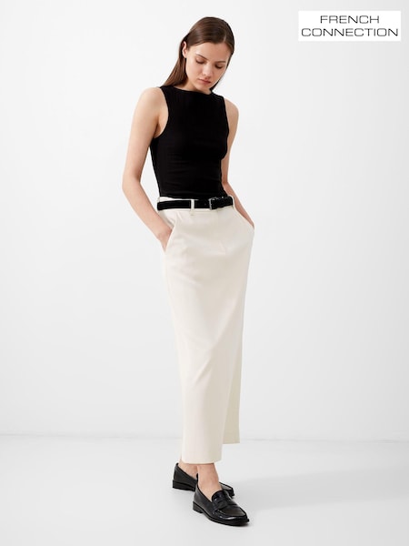 French Connection Cream Harrie Suiting Midi Skirt (AD3981) | ₪327