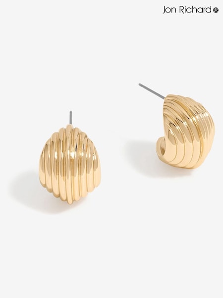 Jon Richard Gold Tone Ridged Hoop Earrings (AD3987) | €14