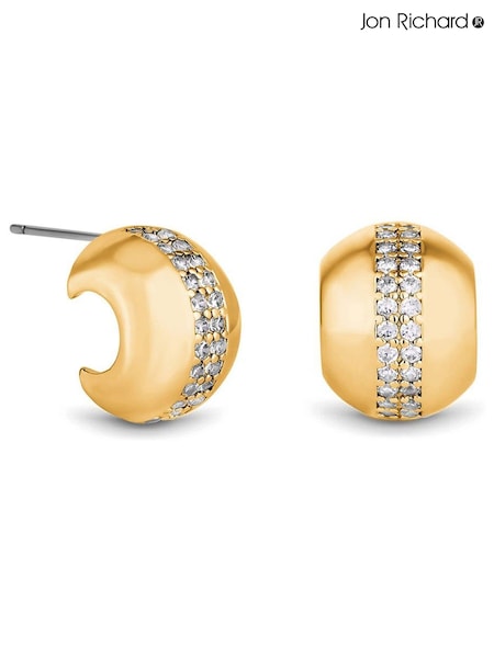 Jon Richard Tone Polished Crystal Dome Stud Earrings (AD4005) | 93 LEI