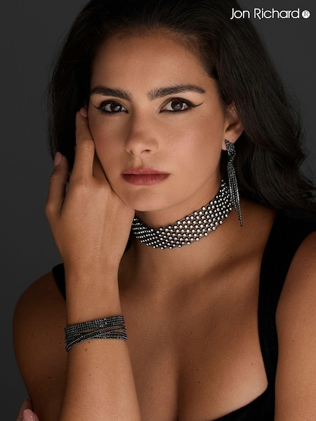 Jon Richard Black Jet Diamante Cuff Bracelet (AD4018) | €10