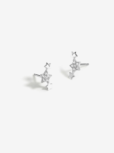 Simply Silver Silver Tone 925 Cubic Zirconia Mini Star Climber Earrings (AD4050) | €21