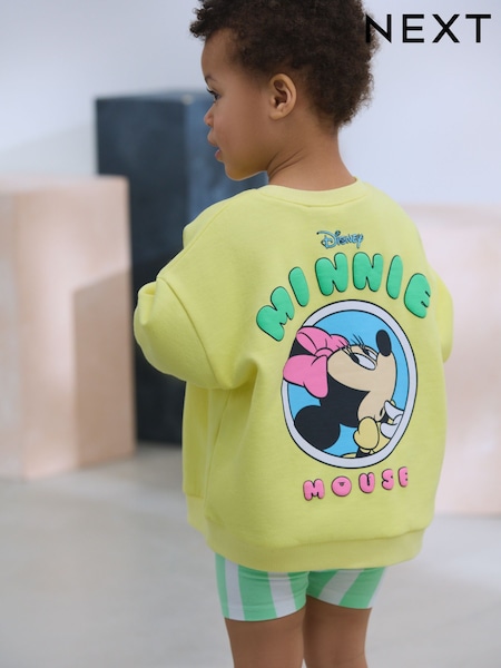 Yellow Minnie Mouse Sweatshirt & Cycle Shorts Set (3mths-7yrs) (AD4077) | € 24 - € 30