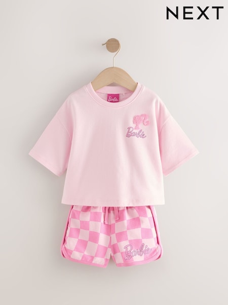 Pink 100% Cotton Barbie Top & Shorts Set (3mths-7yrs) (AD4084) | €24 - €30