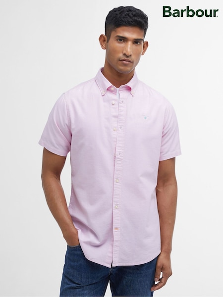 Barbour® Pink Oxtown Classic Short Sleeve Oxford 100% Cotton Shirt (AD4095) | €103