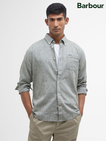 Barbour® Olive Green Nelson Tailored Shirt (AD4100) | €129