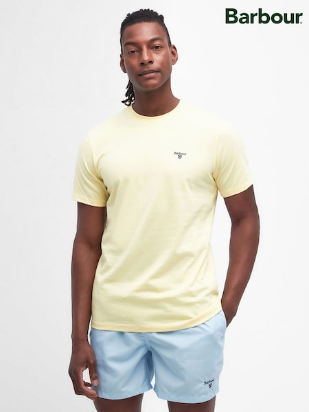 Barbour® Lemon Yellow Mens 100% Cotton Sports T-Shirt (AD4157) | €52