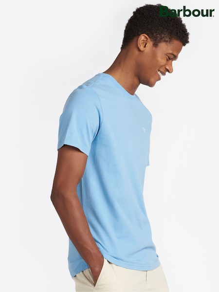 Barbour® Light Blue Mens 100% Cotton Sports T-Shirt (AD4160) | €37