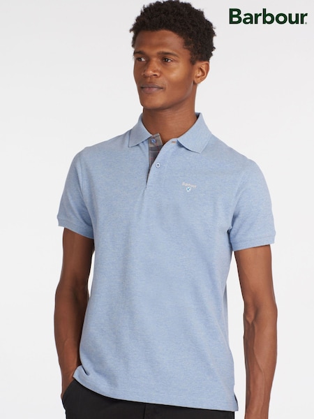 Barbour® Light Blue 100% Cotton Classic Polo Shirt (AD4196) | 407 QAR