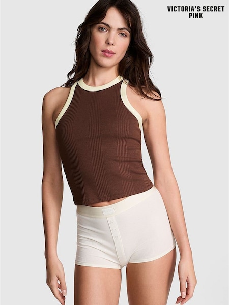 Victoria's Secret PINK Ganache Brown Rib Tank Top (AD4236) | €22