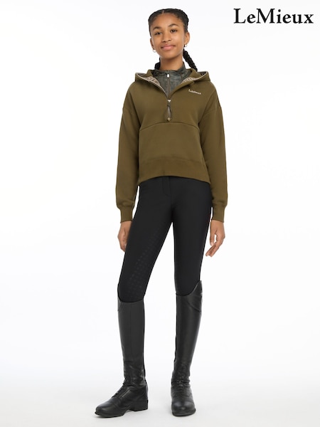 Verde - LeMieux Young Rider Hettie Half Zip Hoodie (AD4255) | 335 LEI