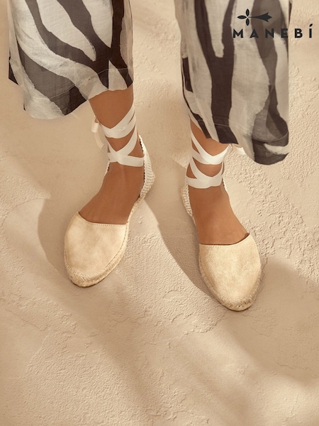 זהב שמפניה - Manebi Flat Valenciana Espadrilles (AD4272) | ‏402‏₪